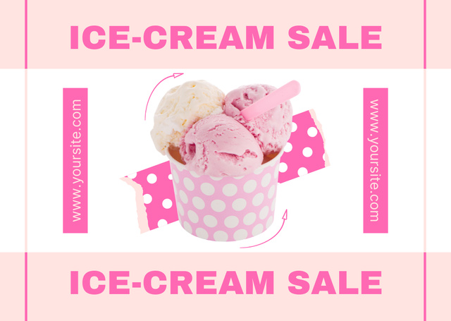 Handcrafted Ice-Cream Sale Card tervezősablon