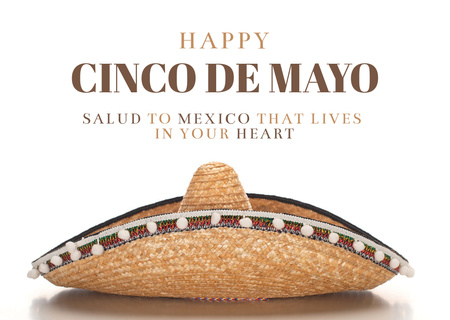 Cinco De Mayo Celebration with Sombrero Card Design Template