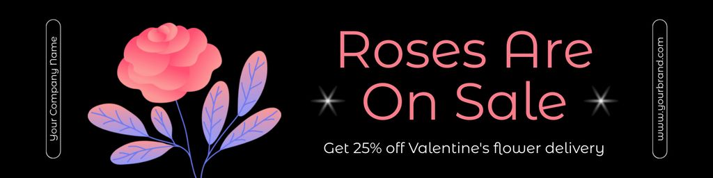 Special Roses On Sale Due Valentine's Day Twitter Design Template