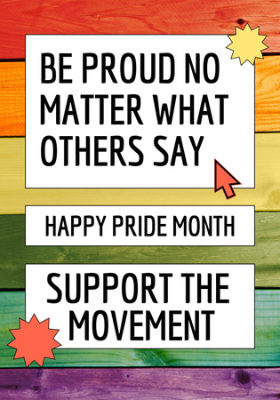 Inspirational Phrase about Pride Poster 28x40in Design Template