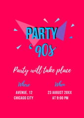 90s Party Announcement with Old Audio Cassette