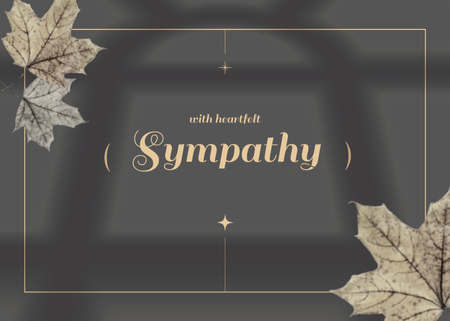 Sympathy Words with Autumn Leaves Postcard 5x7in Design Template