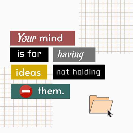 Designvorlage Inspirational and Motivational Phrase about Mind für Instagram