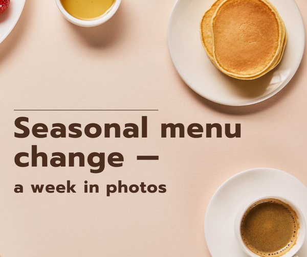 Seasonal Food Menu Announcement with Pancakes