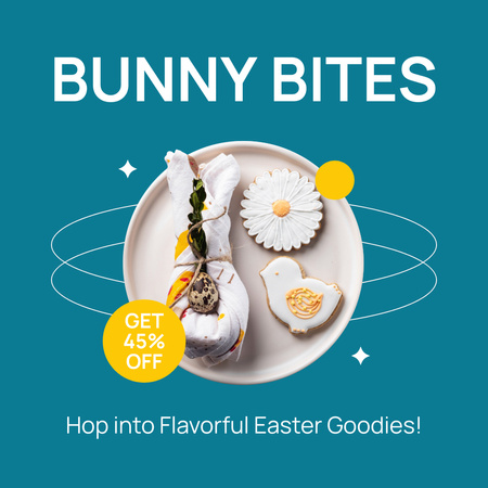 Húsvéti finomságok Különleges ajánlat kedvezménnyel Instagram AD tervezősablon