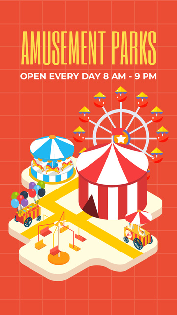 Mesmerizing Amusement Park Offering Attractions Instagram Story Design Template
