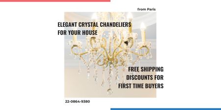 Elegant crystal Chandelier offer with Discount Image Design Template