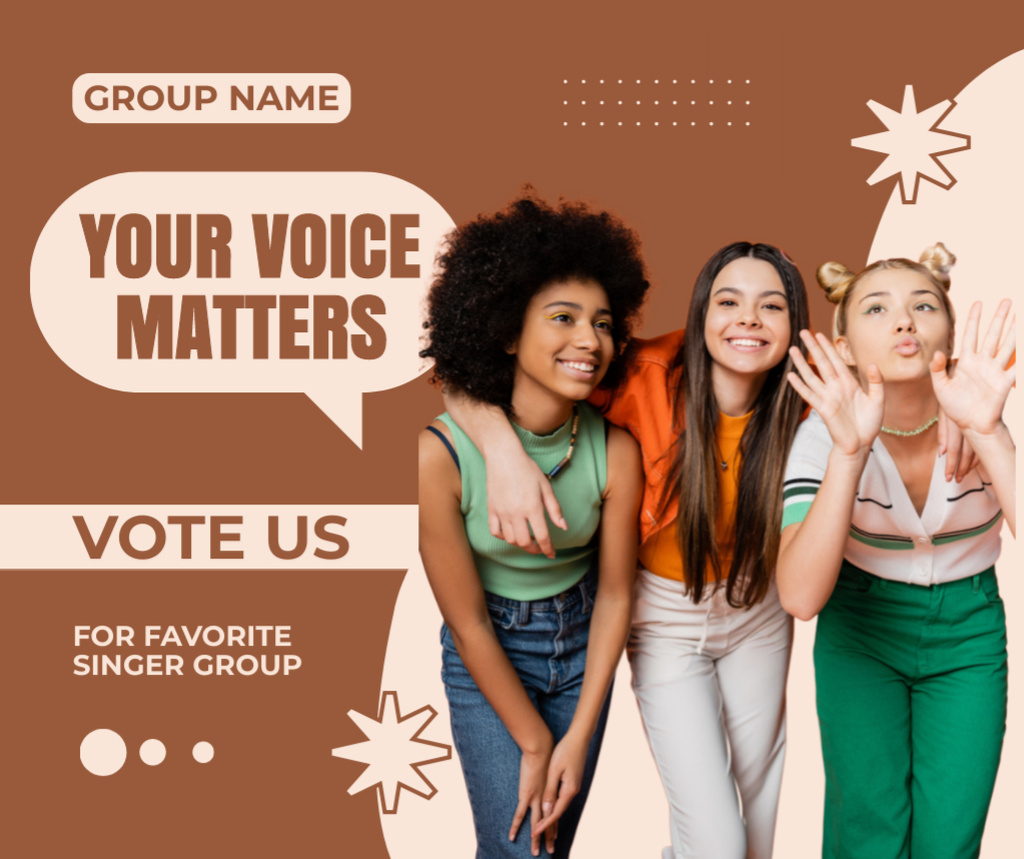 Plantilla de diseño de Vote for Singer Group Facebook 