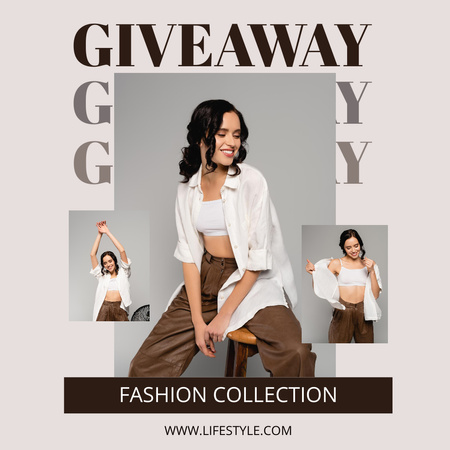 Fashion collection giveaway announcment Instagram Design Template