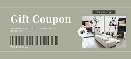 Beautiful Home Interior Items Grey Coupon 3.75x8.25in Design Template