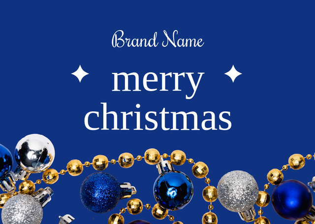 Christmas Greeting with Beautiful Decoration Postcard Design Template