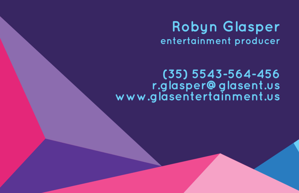 Template di design Entertainment Producer Contact Details Business Card 85x55mm