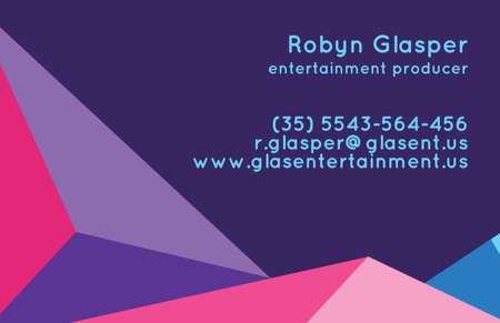 Szablon projektu Entertainment Producer Contact Details Business Card 85x55mm