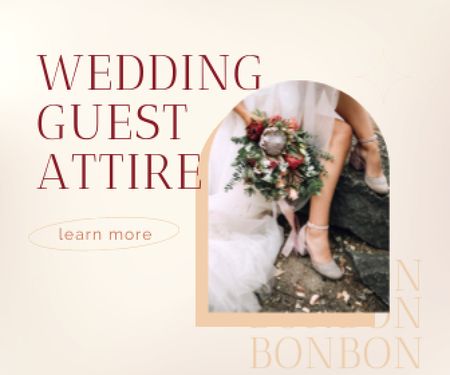 Wedding Bridal Salon Announcement Large Rectangle Tasarım Şablonu