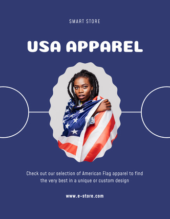 Designvorlage Stunning Apparel Sale on USA Independence Day für Poster 8.5x11in