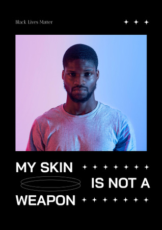 Designvorlage Protest against Racism with Young African American Guy für Poster B2