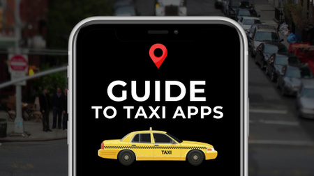 Ontwerpsjabloon van YouTube intro van taxi apps guide video aflevering