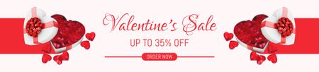 Valentine's Day Discount Offer with Red Rose Bouquets Ebay Store Billboard Design Template