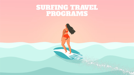 Szablon projektu Woman surfing in sea Full HD video