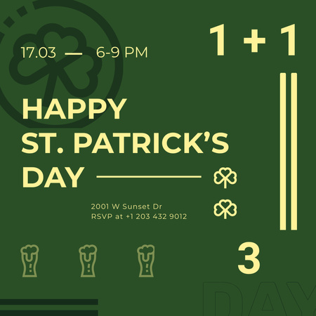 Designvorlage St.Patrick's Day Sonderangebot für Instagram