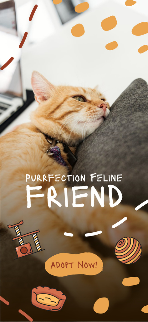 Adopt Feline Friend from Shelter Snapchat Moment Filter Šablona návrhu