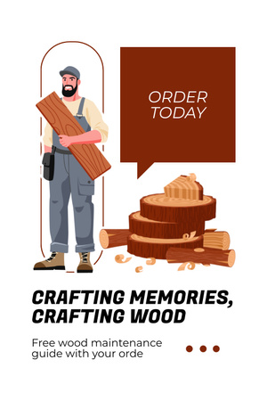 Designvorlage Angebot zur Bestellung von Holzstücken für Pinterest