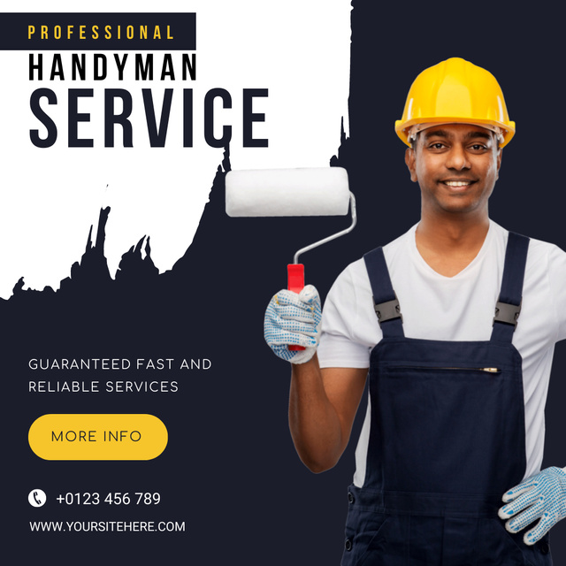 Designvorlage Professional Handyman Service für Instagram