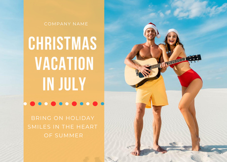 Plantilla de diseño de Christmas Vacation in July Card 