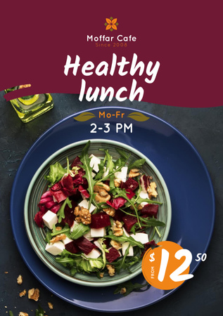 Healthy Menu Offer Salad in a Plate Flyer A5 Design Template