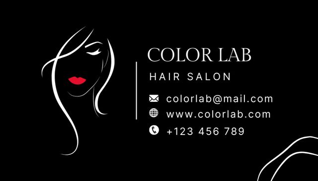 Hair Styling and Coloring Business Card USデザインテンプレート