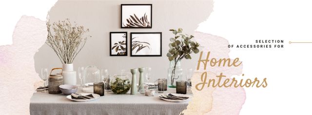 Plantilla de diseño de Festive Formal Dinner Table Setting Facebook cover 