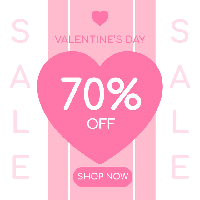 Valentine's Day Holiday Discount Offer Instagram AD Design Template