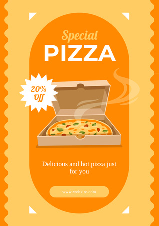 Platilla de diseño Discount on Special Pizza in Box Poster