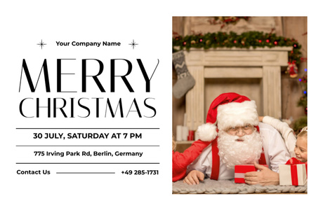 Template di design Festive Christmas Party In July with Jolly Santa Claus Flyer 4x6in Horizontal