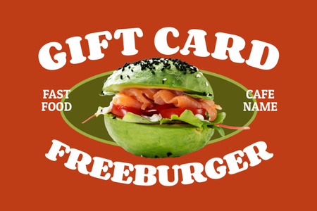Special Offer of Free Burger in Cafe Gift Certificate Tasarım Şablonu