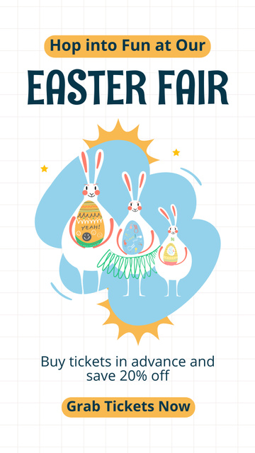 Easter Fair Promo with Cutest Bunnies Instagram Video Story Design Template