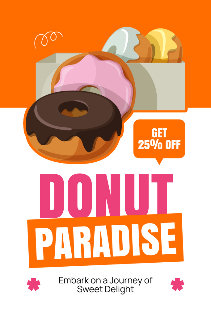 Ad of Doughnut Paradise Shop Pinterest Tasarım Şablonu