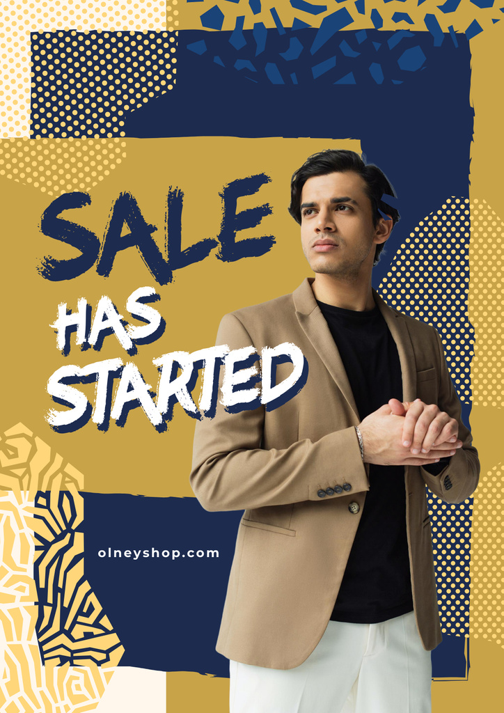 Template di design Handsome man in casual clothes Poster