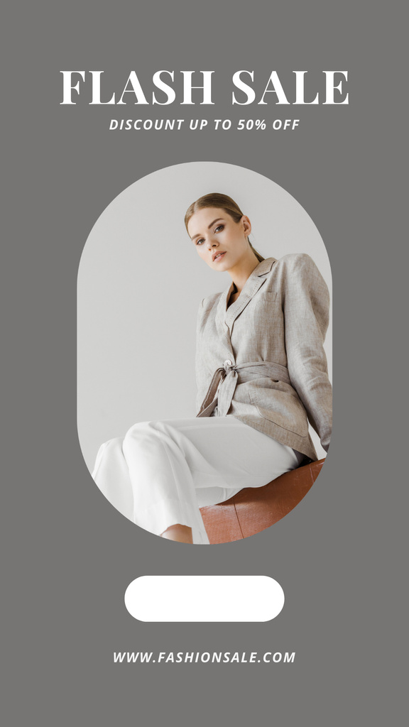 Designvorlage Female Fashion Clothes Flash Sale für Instagram Story