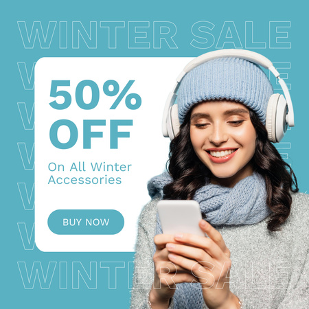 All Winter Accessories Sale Announcement Instagram Design Template