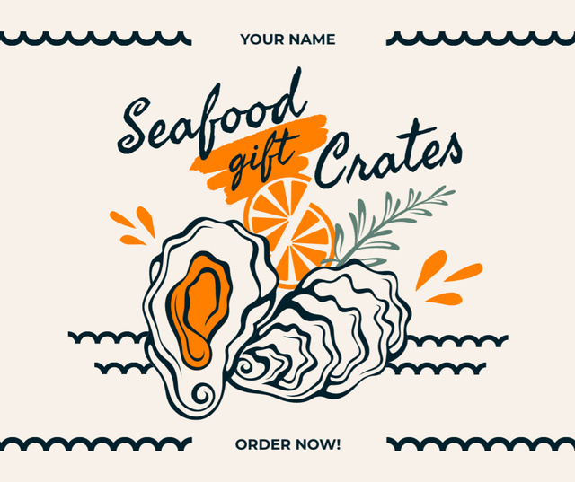 Template di design Offer of Seafood Gifts on Fish Market Facebook