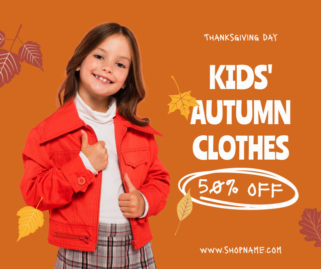 Autumn Clothes on Thanksgiving Facebook Design Template