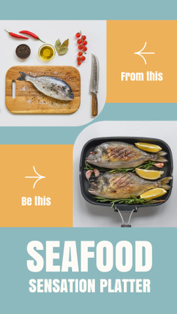 Sensational Seafood Sale Announcement Instagram Video Story Design Template