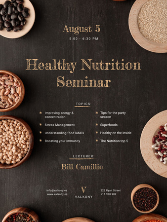Healthy Nutrition Dishes on Table Poster US Design Template