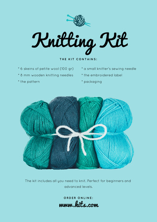 Knitting Kits for Sale Poster Design Template