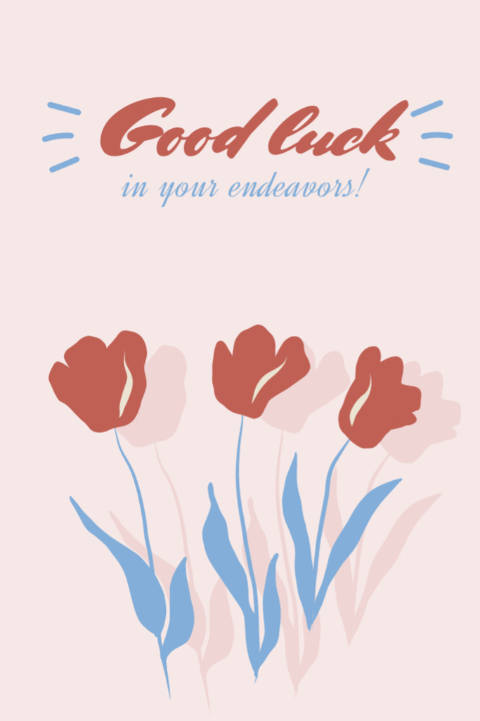 Good Luck Wishes Postcard 4x6in Vertical Design Template