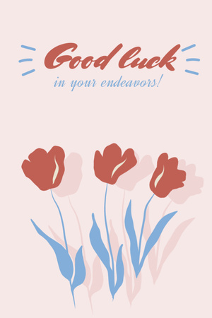 Good Luck Wishes Postcard 4x6in Vertical – шаблон для дизайну