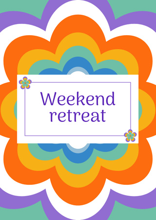Weekend Retreat Announcement Postcard A6 Vertical Design Template