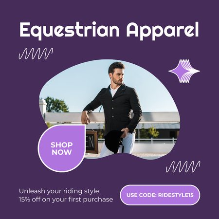 Platilla de diseño Tailored Equestrian Apparel With Discount On Purchase Instagram