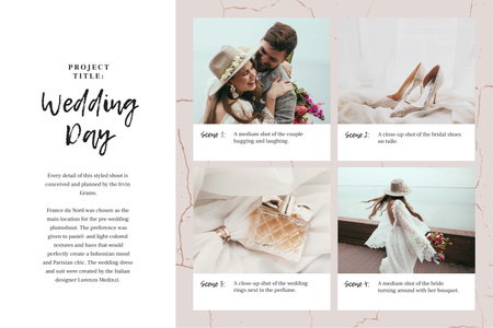 Happy Couple with Wedding attributes Storyboard Design Template
